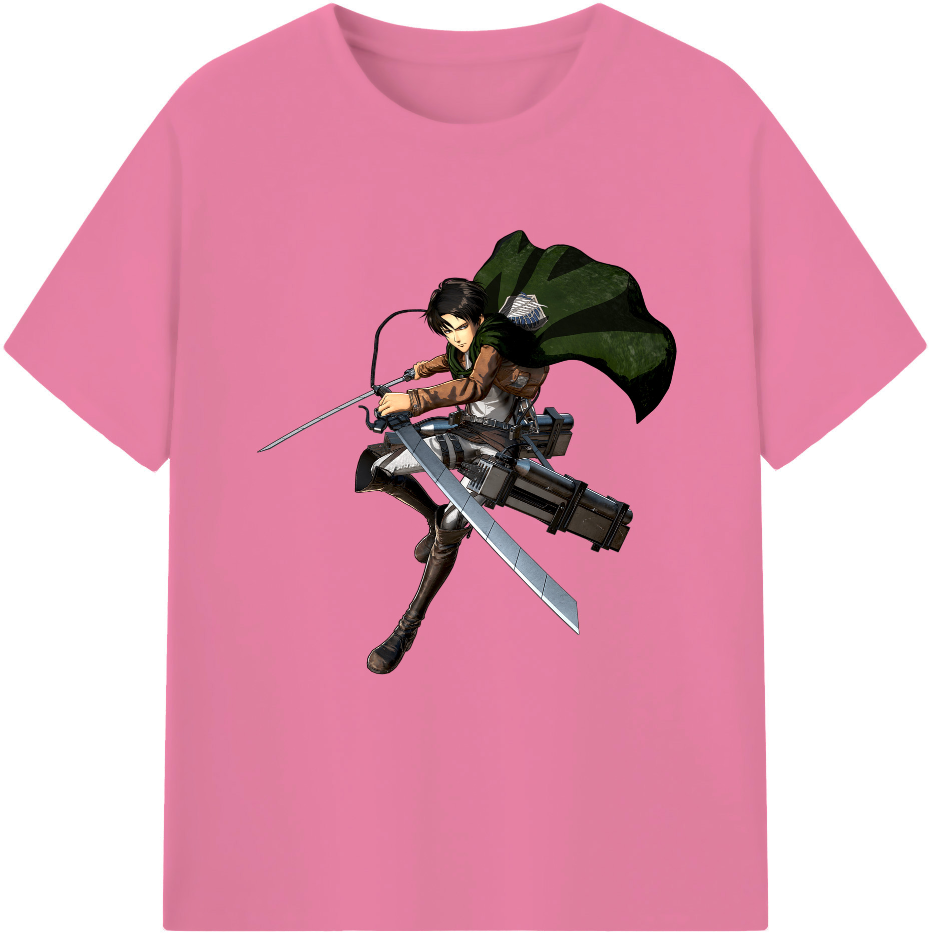 （画像用） 進撃の巨人 リヴァイ·アッカーマン Attack on Titan Levi Ackerman 綿100％半袖Tシャツ（フロントプリント）